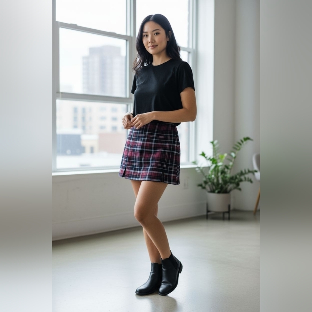 Love on a Hanger Women's Red Plaid Skirt